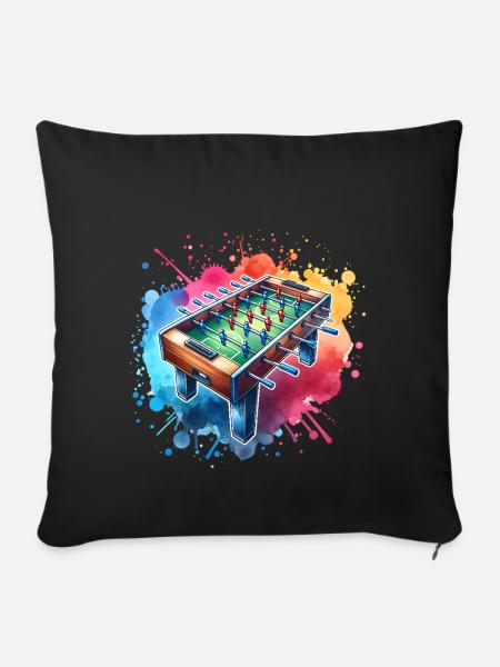 Tischkicker Tischfußball - Sofakissenbezug 45 x 45 cm - Schwarz