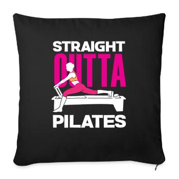 Pilates Straight Outta Pilates - Housse de coussin décorative 45 x 45 cm - noir - Devant