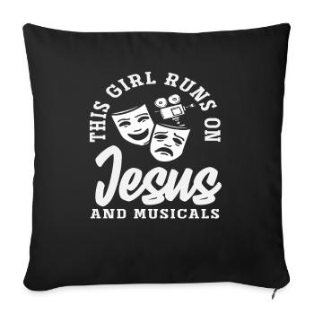 Les mélomanes Jésus et les comédies musicales - Housse de coussin décorative 45 x 45 cm - noir - Devant
