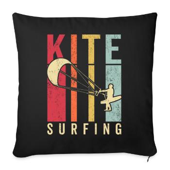 Kitesurfeur Kiteboard Kitesurf Kitesurf - Housse de coussin décorative 45 x 45 cm - noir - Devant