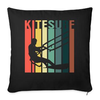 Kitesurfer Kiteboard Kitesurfing Kitesurf - Sofa pillowcase 17,3'' x 17,3'' (45 x 45 cm) - black - Front