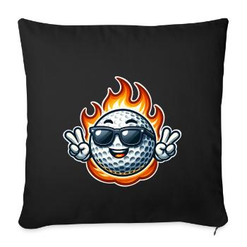 Boule de feu de golf - Housse de coussin décorative 45 x 45 cm - noir - Devant
