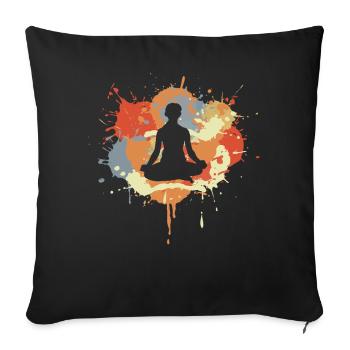 Yoga - Sofa pillowcase 17,3'' x 17,3'' (45 x 45 cm) - black - Front