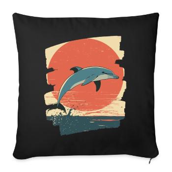 Dauphin - Housse de coussin décorative 45 x 45 cm - noir - Devant