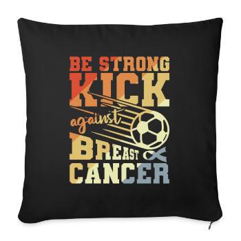 Football contre le cancer du sein - Housse de coussin décorative 45 x 45 cm - noir - Devant