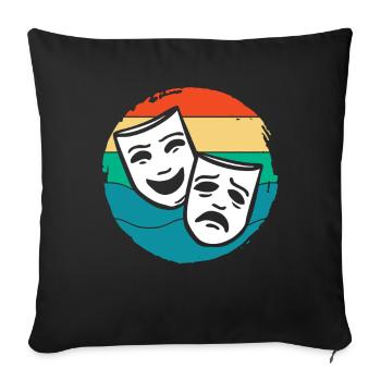 Musical, Lover, Theater, Masks, Art - Sofa pillowcase 17,3'' x 17,3'' (45 x 45 cm) - black - Front