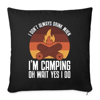 Camping Campfire Camper - Sofakissenbezug 45 x 45 cm - Schwarz - Vorne