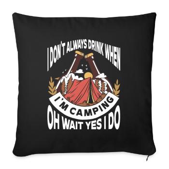 Camping Campfire Camper - Sofakissenbezug 45 x 45 cm - Schwarz - Vorne
