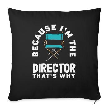 Amateur de musique parce que je suis le réalisateur - Housse de coussin décorative 45 x 45 cm - noir - Devant