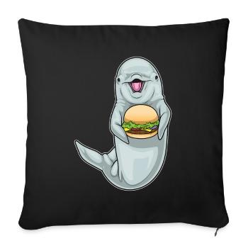 Dolphin Cheeseburger - Housse de coussin décorative 45 x 45 cm - noir - Devant