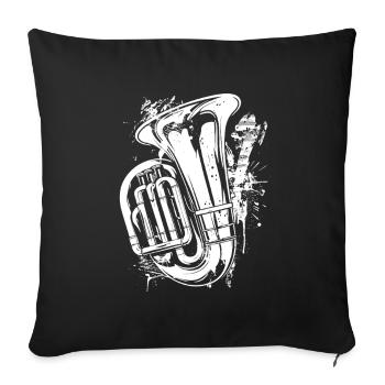Tuba Graffiti - Sofa pillowcase 17,3'' x 17,3'' (45 x 45 cm) - black - Front