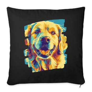 Golden Retriever - Sofa pillowcase 17,3'' x 17,3'' (45 x 45 cm) - black - Front