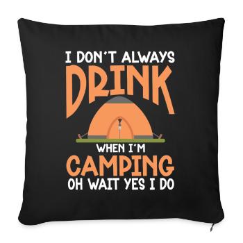 Camping Campfire Camper - Sofakissenbezug 45 x 45 cm - Schwarz - Vorne