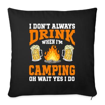 Camping Campfire Camper - Sofakissenbezug 45 x 45 cm - Schwarz - Vorne