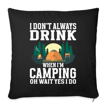 Camping Campfire Camper - Sofakissenbezug 45 x 45 cm - Schwarz - Vorne