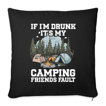 Camping Campfire Camper - Sofakissenbezug 45 x 45 cm - Schwarz - Vorne