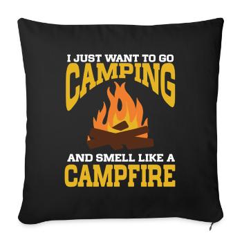 Camping Campfire Camper - Sofakissenbezug 45 x 45 cm - Schwarz - Vorne
