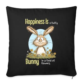 Bunny Easter Motif Saying Spring - Sofa pillowcase 17,3'' x 17,3'' (45 x 45 cm) - black - Front