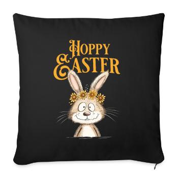 Happy Easter Easter Bunny - Sofa pillowcase 17,3'' x 17,3'' (45 x 45 cm) - black - Front
