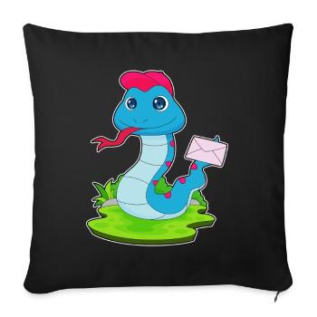 Snake Letter - Sofa pillowcase 17,3'' x 17,3'' (45 x 45 cm) - black - Front