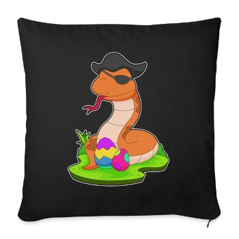 Snake Easter Pirate - Sofa pillowcase 17,3'' x 17,3'' (45 x 45 cm) - black - Front