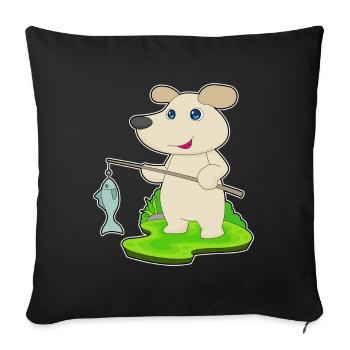Pêche au poisson Dog Angler - Housse de coussin décorative 45 x 45 cm - noir - Devant