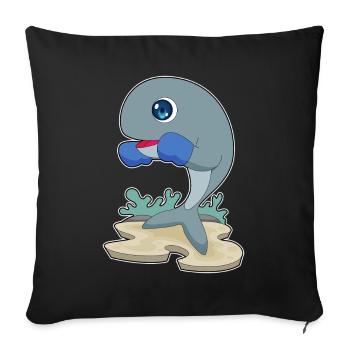 Whale Boxer Boxing Gloves Boxing - Sofa pillowcase 17,3'' x 17,3'' (45 x 45 cm) - black - Front