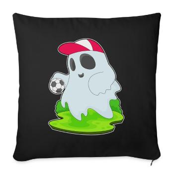 Fantôme Halloween Football - Housse de coussin décorative 45 x 45 cm - noir - Devant