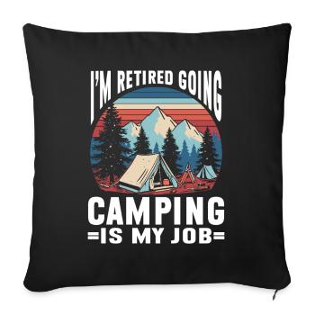 Camping Campfire Camper - Sofakissenbezug 45 x 45 cm - Schwarz - Vorne