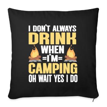 Camping Campfire Camper - Sofakissenbezug 45 x 45 cm - Schwarz - Vorne