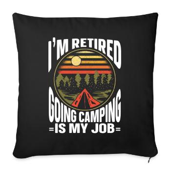 Camping Campfire Camper - Sofakissenbezug 45 x 45 cm - Schwarz - Vorne