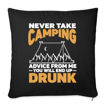 Camping Campfire Camper - Sofakissenbezug 45 x 45 cm - Schwarz - Vorne