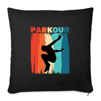Parkour - Sofakissenbezug 45 x 45 cm - Schwarz - Vorne