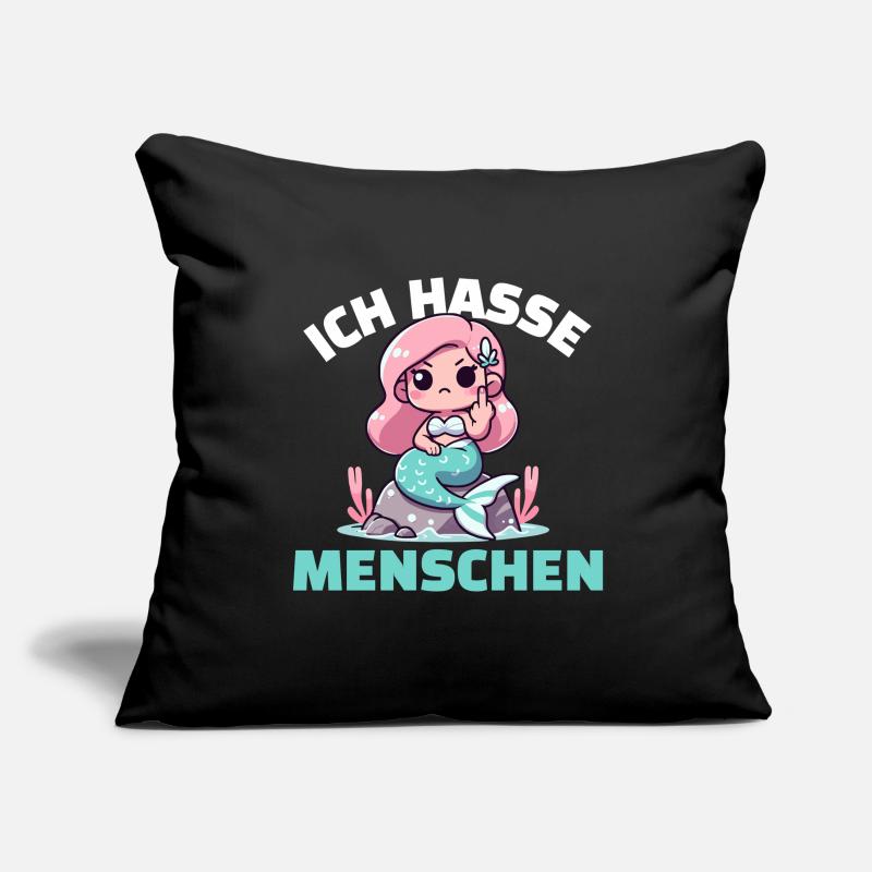 Sirène effrontée avec un message cynique Housse de coussin décorative 45 x 45 cm