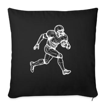 Joueurs de football américain - Housse de coussin décorative 45 x 45 cm - noir - Devant