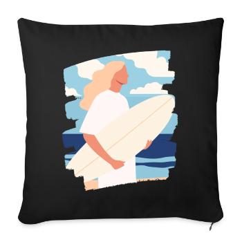 Surfer - Sofa pillowcase 17,3'' x 17,3'' (45 x 45 cm) - black - Front