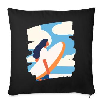 Surfer - Sofa pillowcase 17,3'' x 17,3'' (45 x 45 cm) - black - Front