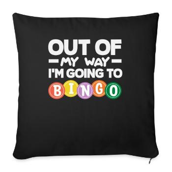 Joueurs de bingo en route pour le bingo - Housse de coussin décorative 45 x 45 cm - noir - Devant