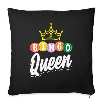Bingo Queen Player Crown - Sofa pillowcase 17,3'' x 17,3'' (45 x 45 cm) - black - Front