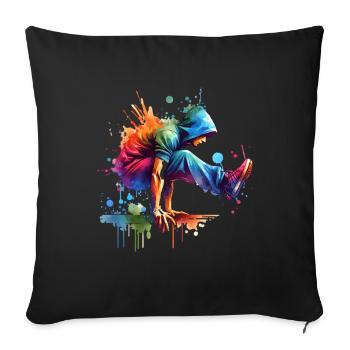 Parkour - Sofa pillowcase 17,3'' x 17,3'' (45 x 45 cm) - black - Front
