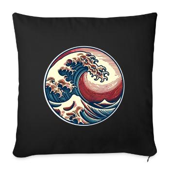 Wave - Sofa pillowcase 17,3'' x 17,3'' (45 x 45 cm) - black - Front
