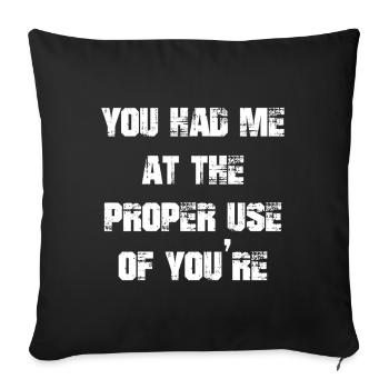 Tu m’as eu à la bonne utilisation de Tu es drôle - Housse de coussin décorative 45 x 45 cm - noir - Devant