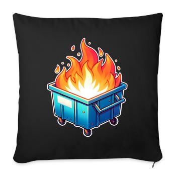 Brûler une poubelle - Housse de coussin décorative 45 x 45 cm - noir - Devant
