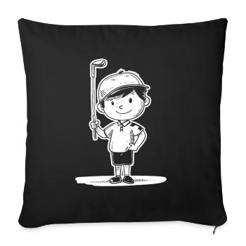 Kleiner Golfer Skizze - Sofakissenbezug 45 x 45 cm - Schwarz - Vorne