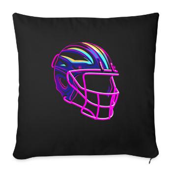 Casque de crosse Synthwave - Housse de coussin décorative 45 x 45 cm - noir - Devant