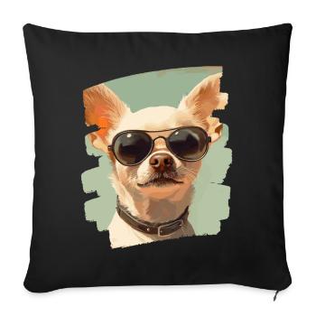Chihuahua - Housse de coussin décorative 45 x 45 cm - noir - Devant