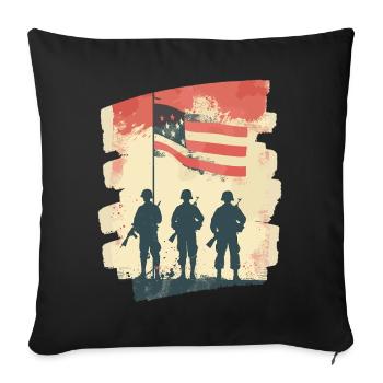 États-Unis 4 - Housse de coussin décorative 45 x 45 cm - noir - Devant
