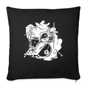 Drums Graphics - Sofa pillowcase 17,3'' x 17,3'' (45 x 45 cm) - black - Front