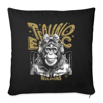 Monkey Grooves T-Shirt: Techno vibes in ecstasy! - Sofa pillowcase 17,3'' x 17,3'' (45 x 45 cm) - black - Front