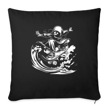 Skateboarding Comic - Sofa pillowcase 17,3'' x 17,3'' (45 x 45 cm) - black - Front